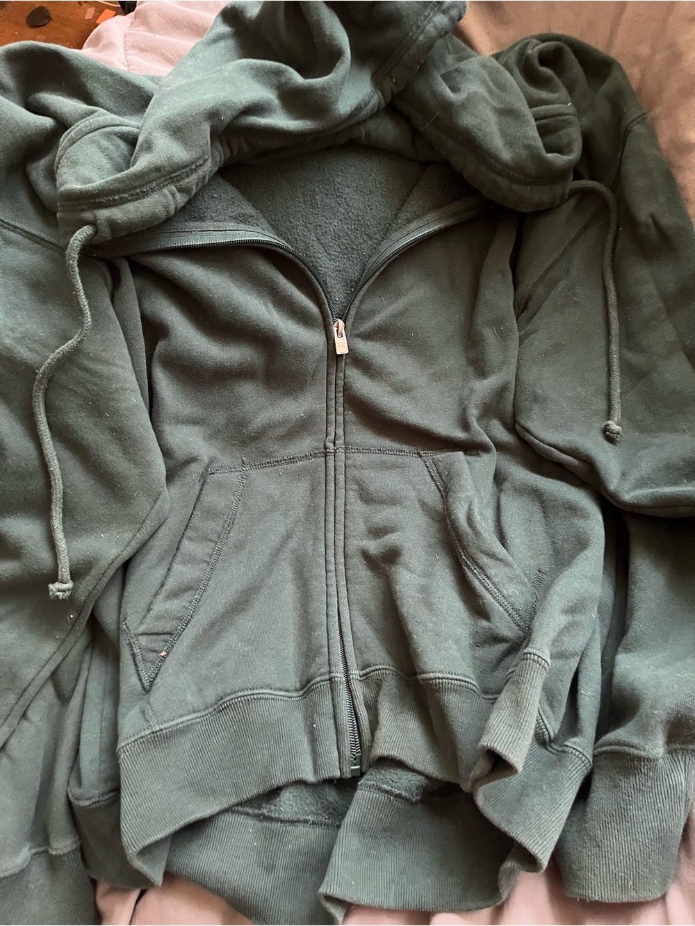 Hollister Dark Green Fleece Hoodie